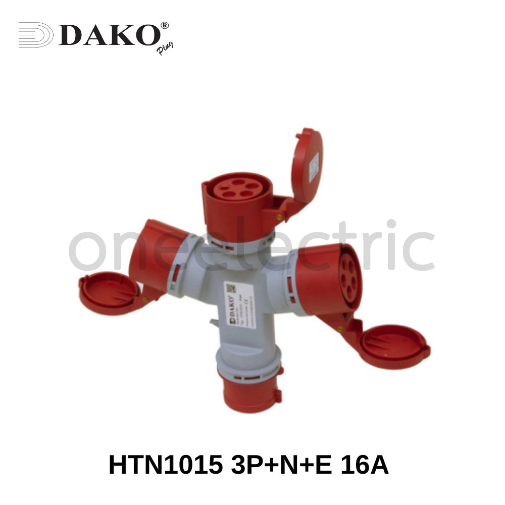 DAKO HTN1015 ปลั๊กเพาเวอร์ 3ทาง 5ขา 3P+N+E 16A สีแดง (Socket ตัวผู้ 1 | Socket ตัวเมีย 3)